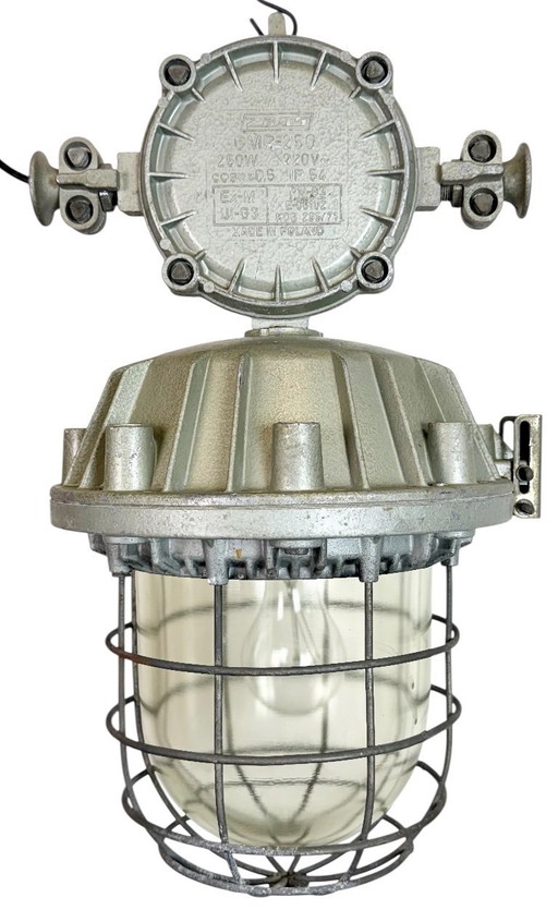 Lámpara colgante industrial de gran tamaño con estructura de aluminio fundido, de Zaos, década de 1970