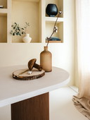 Dining Table Half Oval Concrete Cire Studio Nena Design