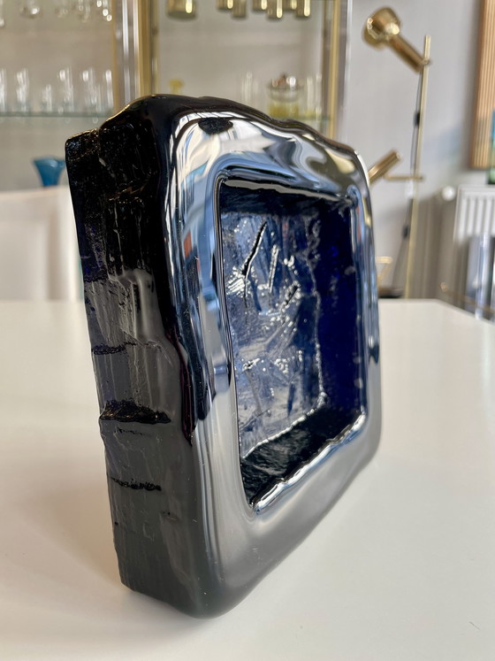 Image 1 of Eckige Schale aus mundgeblasenem Glas von Göte Augustsson für Ruda Schweden 