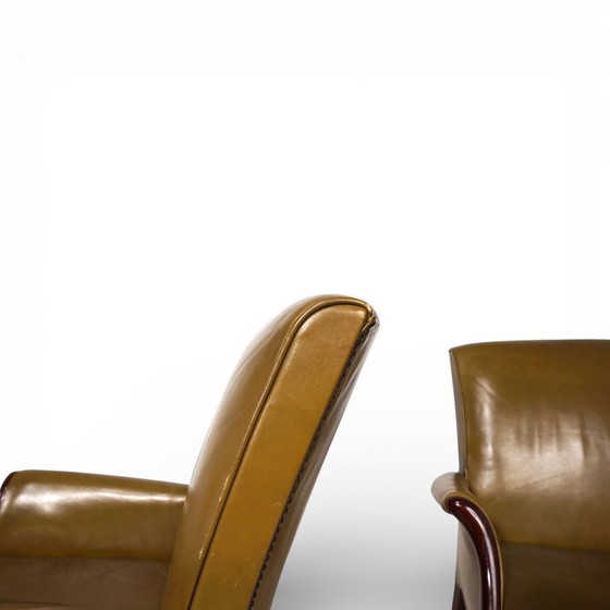 Image 1 of Zwei moosgrüne Froxfield-Ledersessel von Parker Knoll, 1960