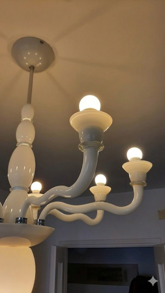 Image 1 of Lámpara de araña de cristal opalino VeArt