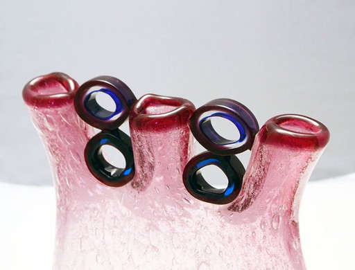 Anzolo Fuga for AVeM rare vase with rings, 1960s