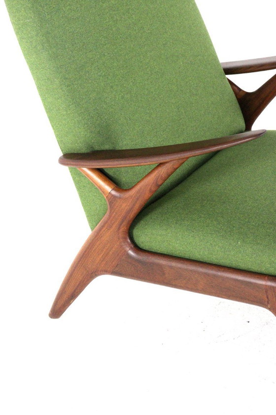 Image 1 of Vintage fauteuil stoel groen gestoffeerd 