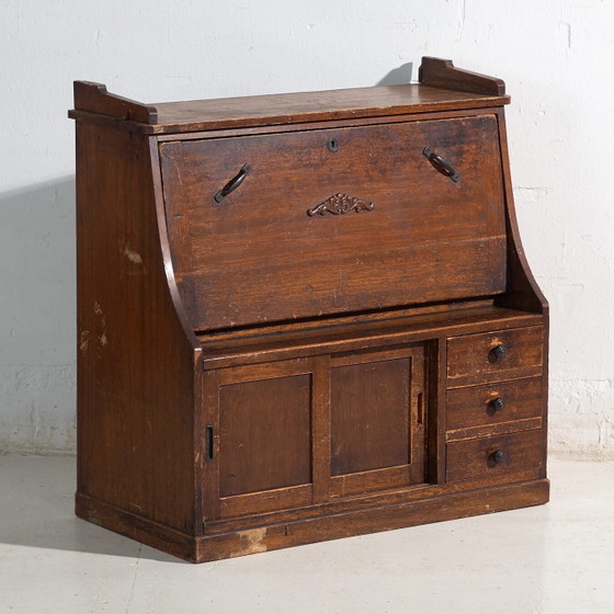 Ancien bureau japonais à abattant – Période Taishō, Japon, circa 1920 – Bureaux, Iron (photo 4 of 40)
