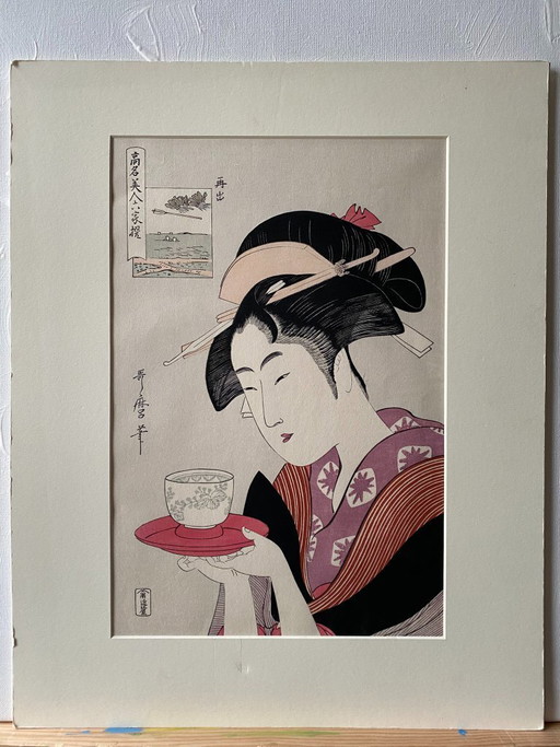 歌麿筆Utamaro Hitsu as Sealed-From Six Houses of Yoshiwara-Publisher Omiya Gonkuro 1990