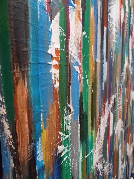 Image 1 of T. van Steenbergen "¡FELIZ, FELIZ!" nuevo 100 x 100 cm