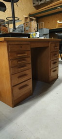 Vintage 1950s oak desk