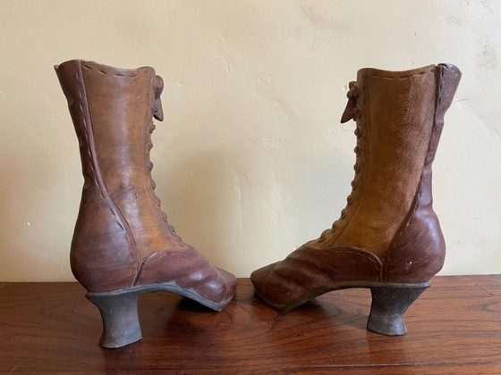 Image 1 of Bottes de tronc d'arbre victoriennes antiques du XIXe siècle