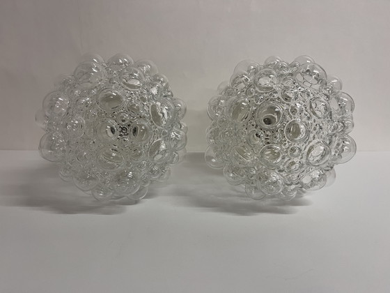 Image 1 of 2 stuks vintage helder glas Helena Tynell Bubble plafondlamp wandlamp