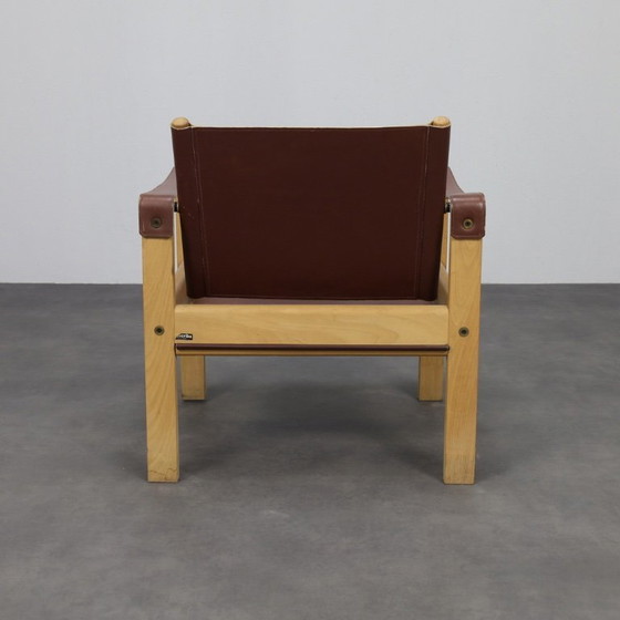 Image 1 of Set van 2 loungestoelen in teak en zadelleer van Karl Heinz Bergmiller voor Escriba, Brazilië, jaren 1970