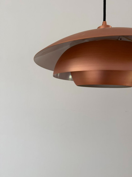 Image 1 of Lampada a sospensione vintage danese in rame - Lampada di design danese