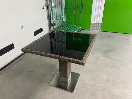 Image 1 of (Bargain!) Garden Table With Glass Top - 80x80 New In Box!