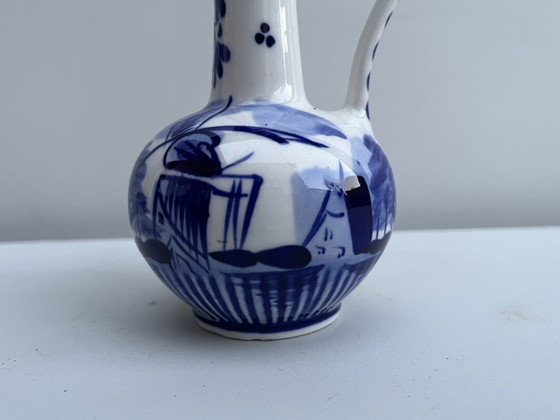 Image 1 of Delft Blue * “Hand Painted Delft” Small Vase 13cm High 9cm Wide +-8cm Diameter