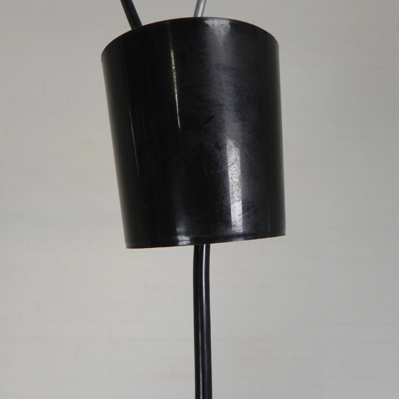 Image 1 of Vintage Hanglamp Met Chromen Cilinder En Glazen Bol