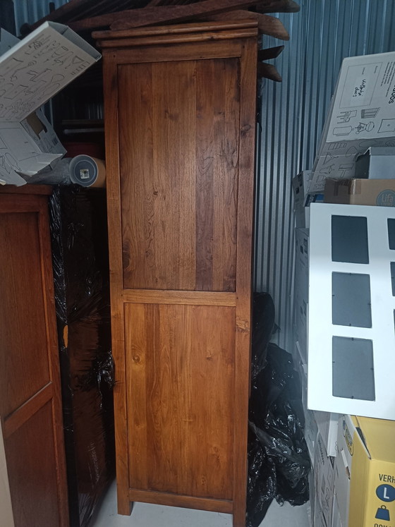 Mooi Houten Strakke Kledingkast – Kledingkasten, Wood, Metal (photo 4 of 6)
