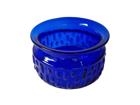 Image 1 of Eneryda Glasbruk - Kobaltblauwe vaas en schaal - 60s