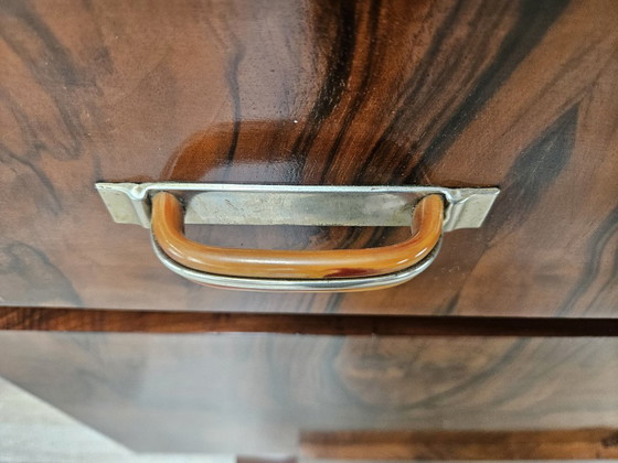 Image 1 of Exclusive 1940s Art Decò sideboard in walnut burl with mirror
