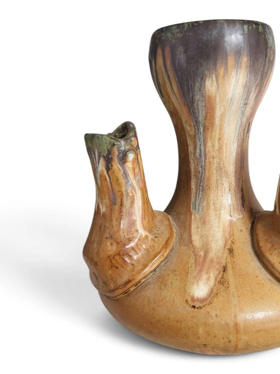 Stoneware vase signed by the tip Alfred Lebret ( ) – Porcelain, Art Deco (photo 3 of 8)