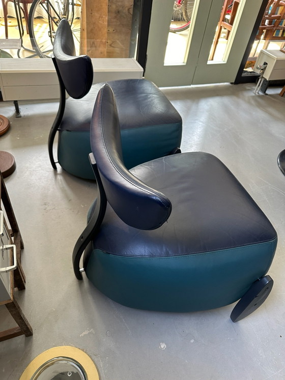 SALE: Danish design Skalma Armchairs, vintage leather easy chairs, Wood, Multi Color (photo 5 of 9)