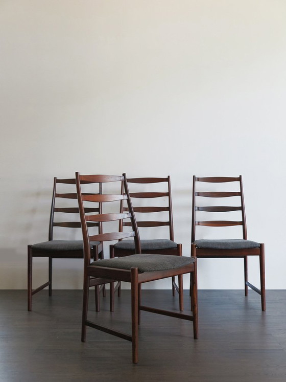 Sedie da pranzo in legno scuro di Arne Vodder, Danimarca, anni '60, set di 2, Mid Century Modern (foto 6 di 16)