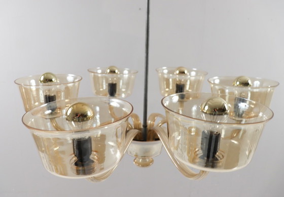 Image 1 of Kroonluchter/plafondlamp van Paolo Venini, Murano, Italië, jaren 60