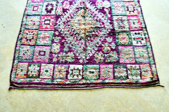 Image 1 of Vintage Paarse Boujaad Marokkaanse deken - 305 x 190 cm