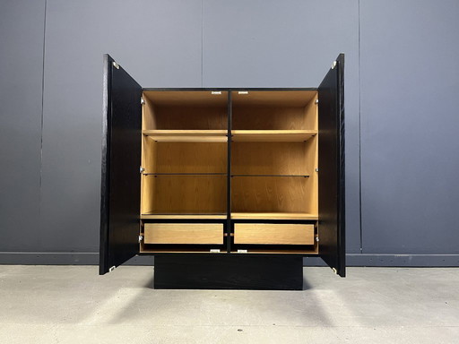 Schwarzer Barschrank im Stil des Brutalismus, 1970er Jahre