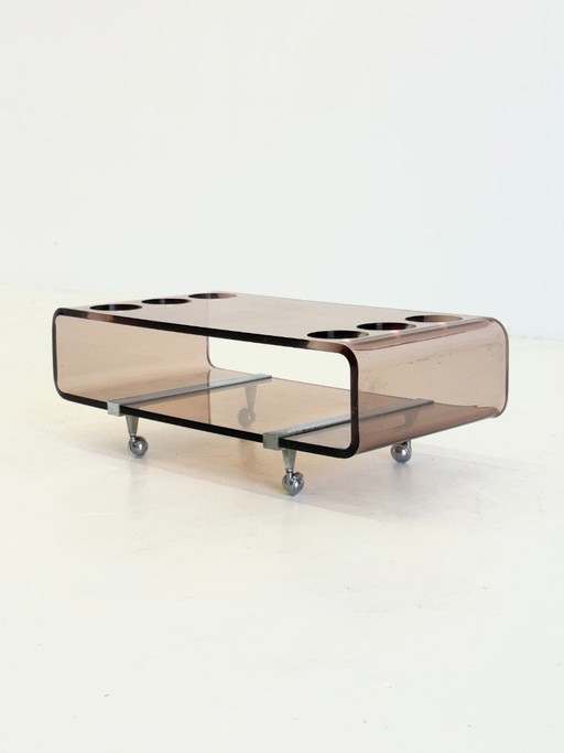 Barwagen aus Plexiglas von Michel Dumas für Roche Bobois