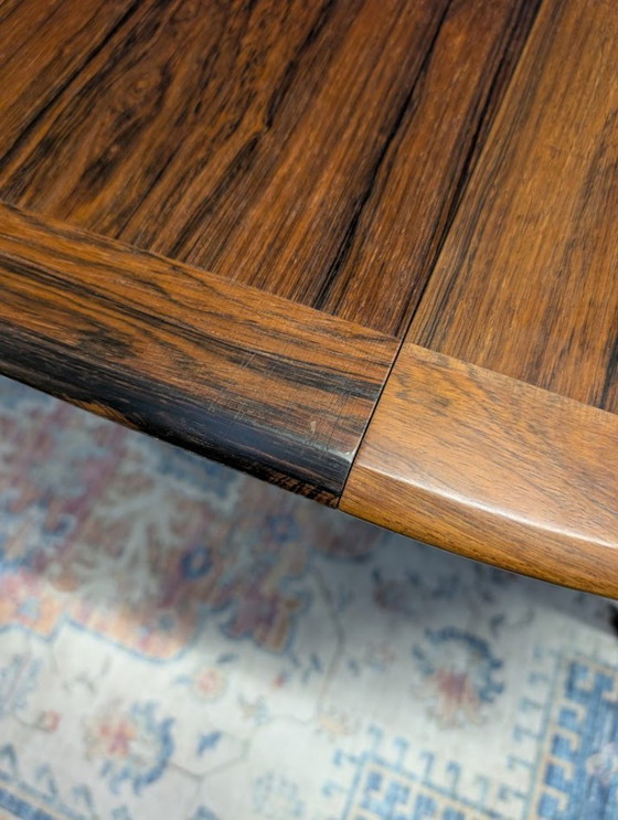 Image 1 of Table de salle à manger ronde extensible vintage, en palissandre, années 1960