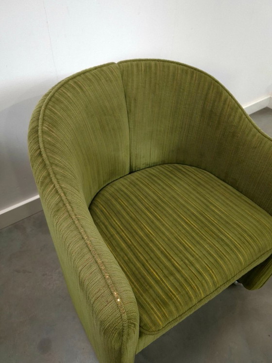 Image 1 of Set groene cocktail stoelen met chromen wielen