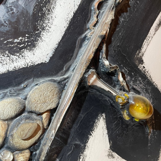 Gilbert Auquière, Composition abstraite, années 1960, Technique mixte – Peintures et dessins, Abstract (photo 3 of 10)