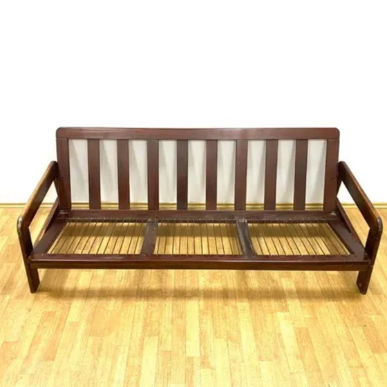 Image 1 of Retro Sofa, Solid Wood Frame, 1970s, Central Europe
