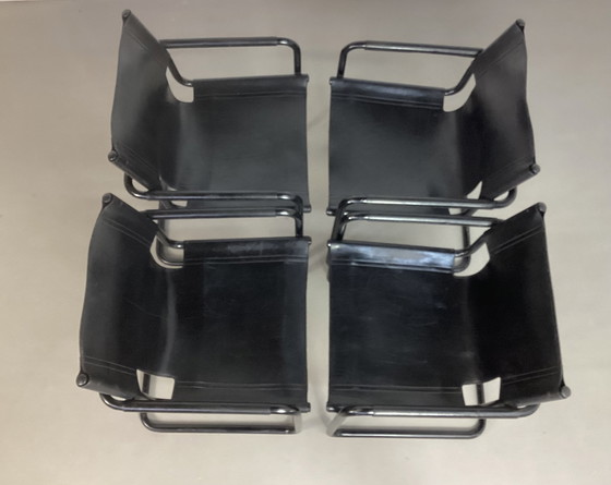 Image 1 of 4 Bauhaus Mart Stam Linea Veam harness leather chairs