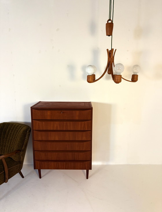 Image 1 of Contrepoids de lustre en teck vintage, Domus '80