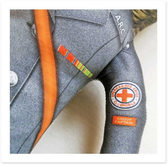 Image 1 of Red Cross Nurse Gift Art Doll | WW2 Nurse Gift Collectible | Red Cross Nurse Office Decor | WW2 Medical History Gift