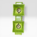 1 van 3: vintage groene wandlamp van PAN keramik. Groene lamp met twee fittingen. Keramiek. Retro, 70s stijl.