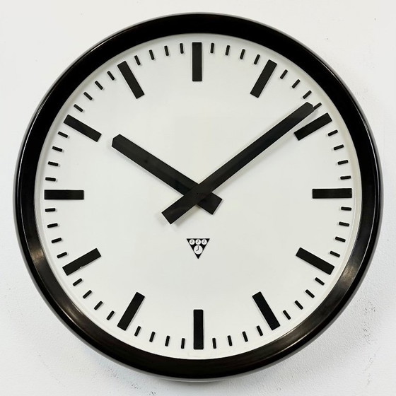 Image 1 of Large Industrial Bakelite Factory Wall Clock from Pragotron, 1960s