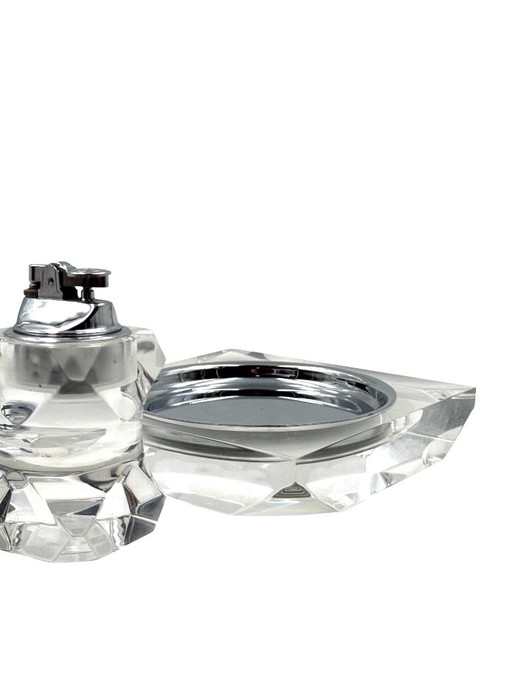 Hollywood Regency Lucite Rauchergarnitur, Italien 1970