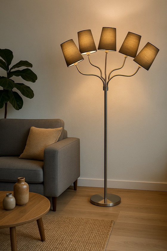 Image 1 of Zijlstra Tiel – Staande Designlamp – 6-arm – RVS – Hotel-Chique