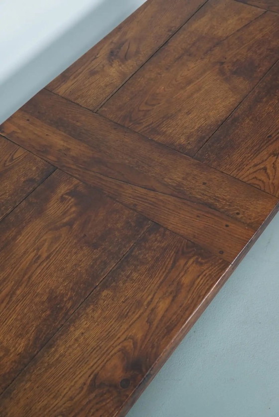 Image 1 of Tavolino da caffè rustico francese in rovere, inizio XX secolo