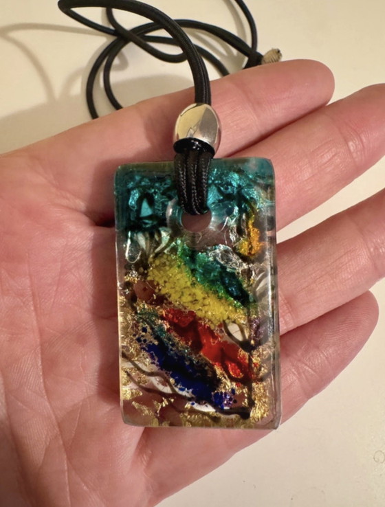 Elisa Vidussi Art Glass Pendant – Art In Glass – Decorative Objects, Metal (photo 6 of 6)