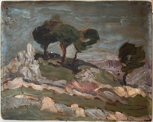 Paesaggio provenzale francese | Olio su tavola originale | c. 1930–1950