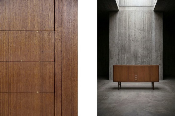 Image 1 of Buffet haut en teck, style scandinave moderne classique vintage, avec tiroirs, années 1960
