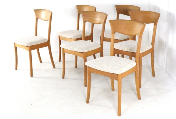 Image 1 of Set van 6 Juul Kristensen JK Denmark stoelen eetkamerstoelen vintage gestoffeerd