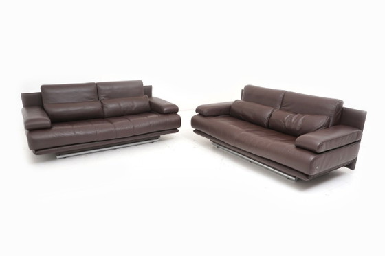 Image 1 of Ensemble canapé 2 places Rolf Benz 6500 en cuir marron