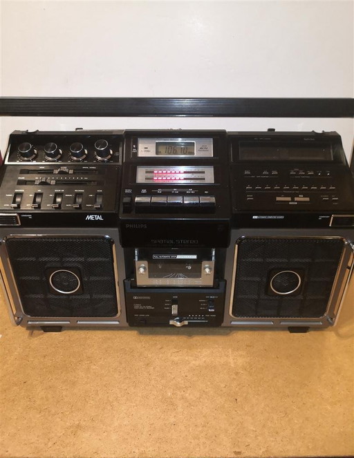 Ghettoblaster Radio Cassette Philips D-8814 / Collector Rare Vintage Boombox (1981)