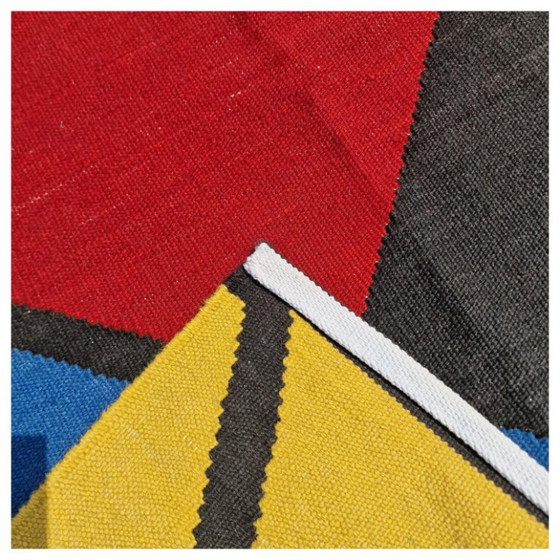Piet Mondrian Composition A Handwoven Tapestry | Hedendaagse textielkunst | 200 × 215 cm (79 × 85 inch) (photo 4 of 9)