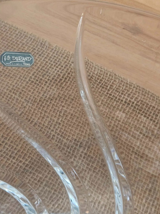 Image 1 of JG Durand Mantova crystal bowl – Mint condition with sticker and original box – 36cm