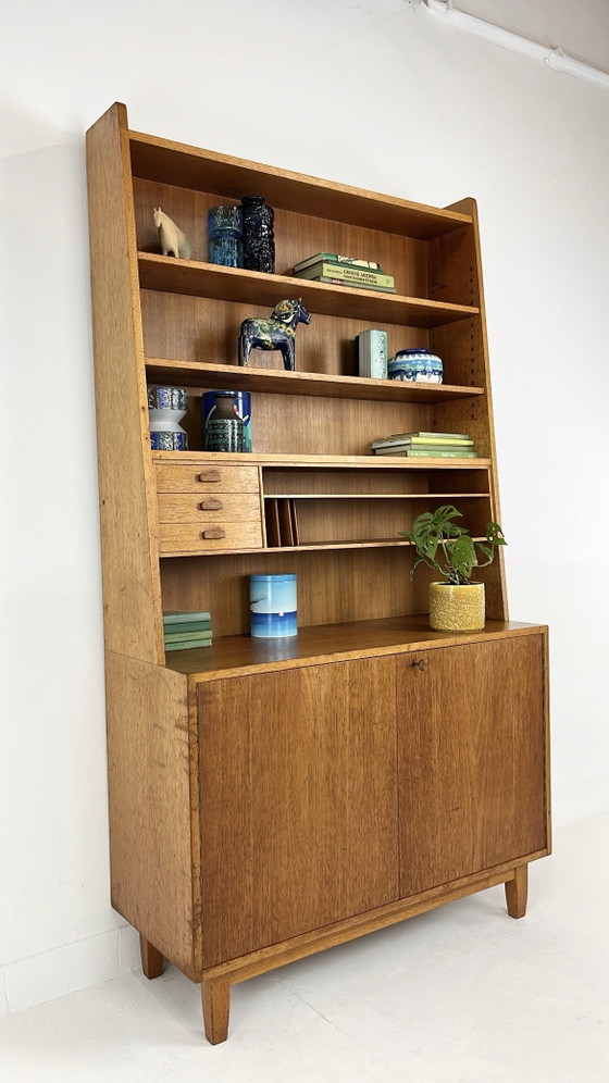 Swedish vintage teak veneer bookcase – Sideboard cabinet, Wood (photo 4 of 16)