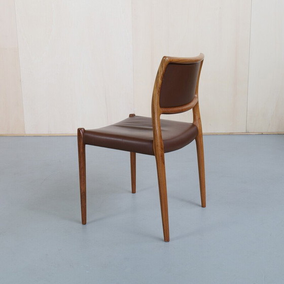 Image 1 of Set of 6 vintage leather chairs by Niels Møller for J.L. Møllers Møbelfabrik, 1960